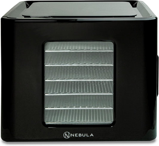 Nebula Lebensmittel Dörrgerät Mit 6 Edelstahlschalen | LED-Touch-Control-Design, Einstellbare Digitale Temperatur 35-70 °C & 48-Stunden-Timer | 400W | Dörrgerät Für Obst, Gemüse, Fleisch Und Mehr